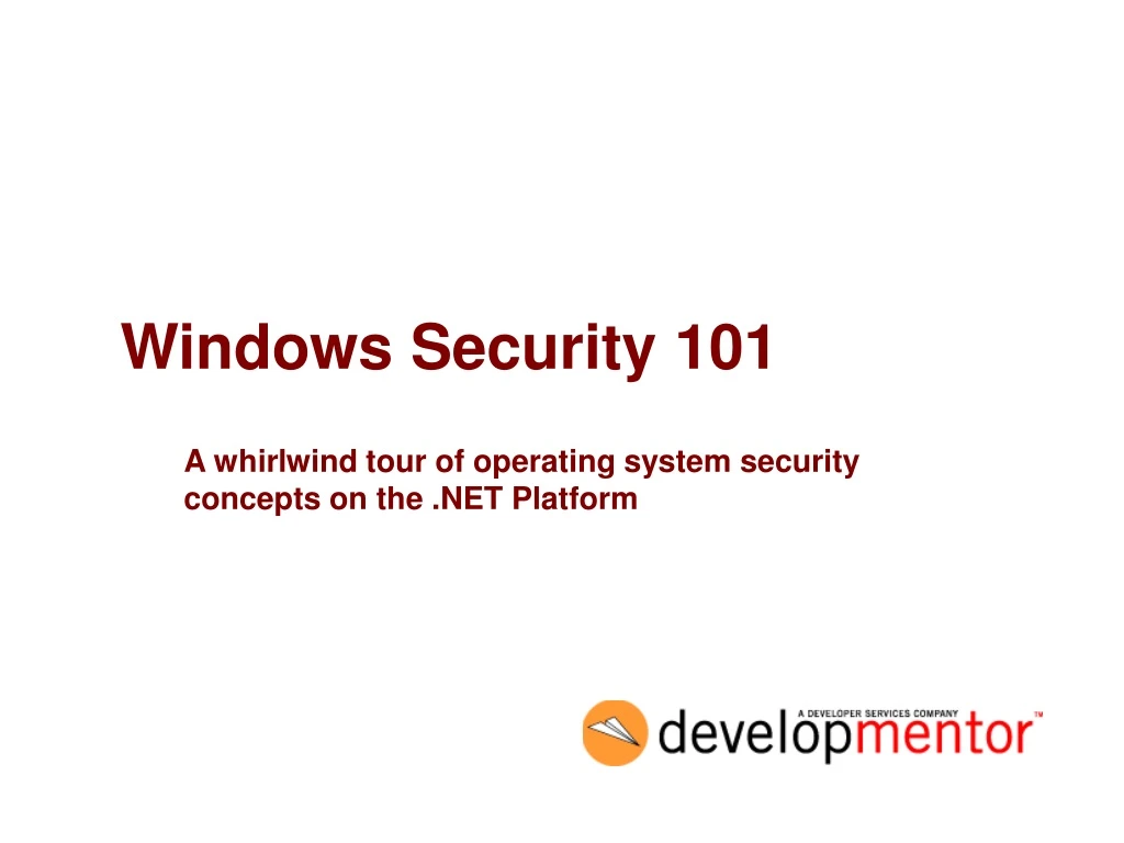 windows security 101