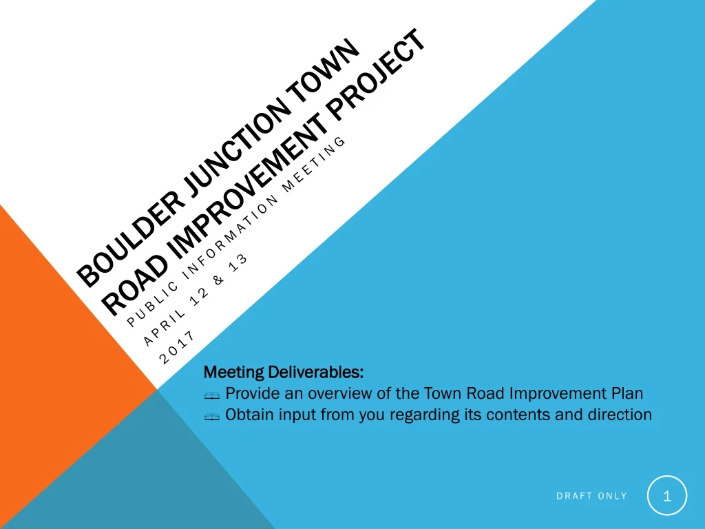 boulder junction town road improvement project