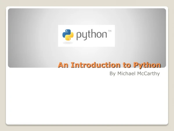 An Introduction to Python