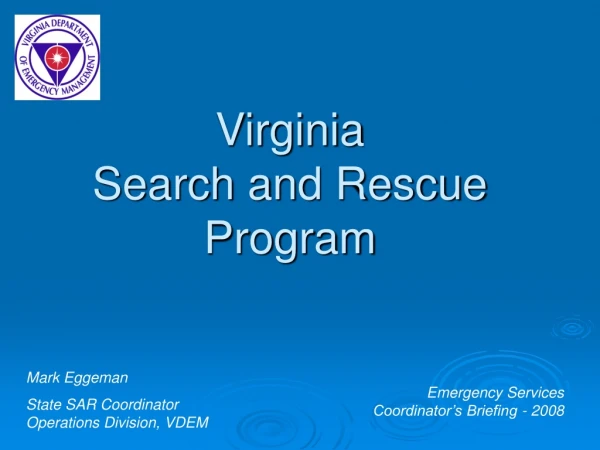 Virginia Search and Rescue Program