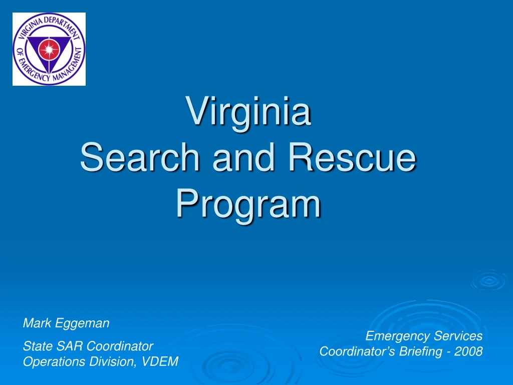 virginia search and rescue program