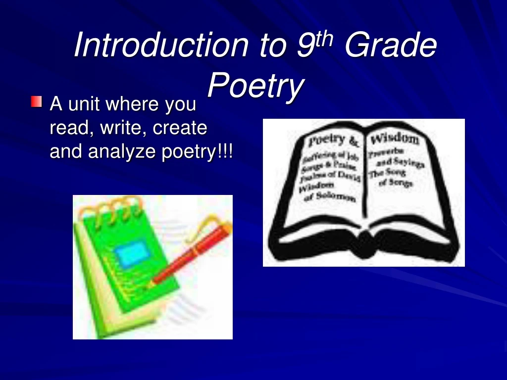 introduction to 9 th grade poetry