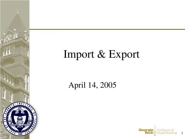 Import &amp; Export
