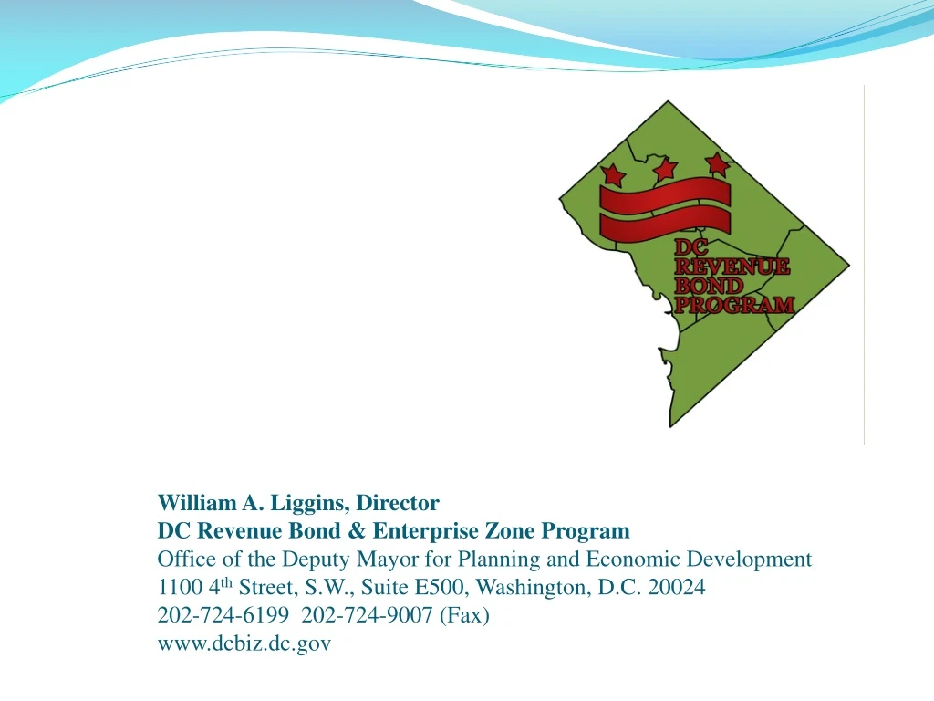 william a liggins director dc revenue bond