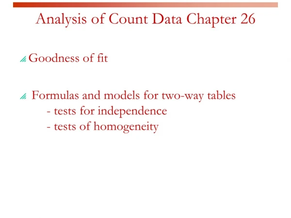 Analysis of Count Data Chapter 26