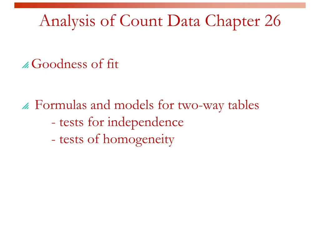 analysis of count data chapter 26