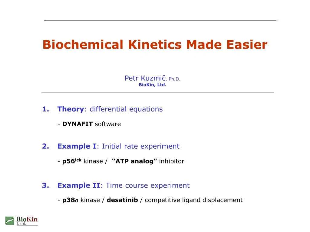 biochemical kinetics made easier