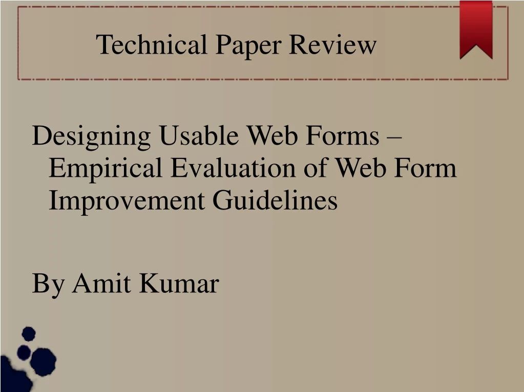 technical paper review