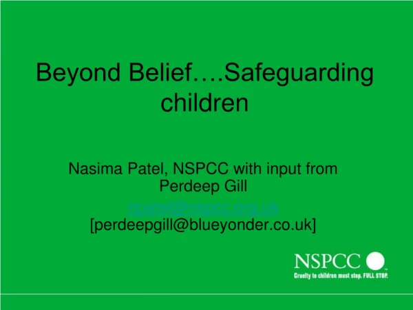 Beyond Belief….Safeguarding children