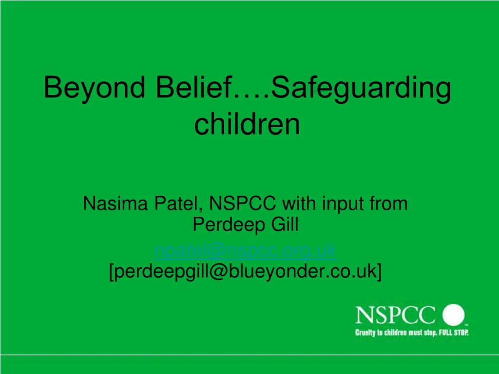 beyond belief safeguarding children