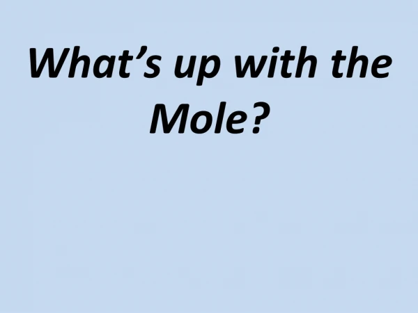 What’s up with the Mole?