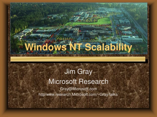 Windows NT Scalability