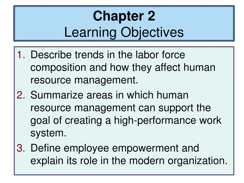 chapter 2 learning objectives