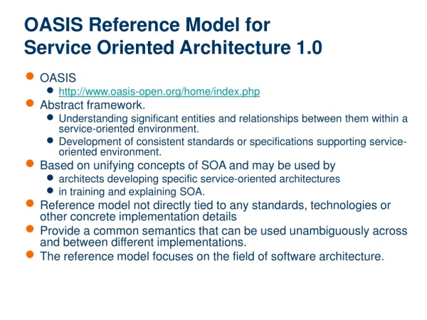 OASIS Reference Model for Service Oriented Architecture 1.0
