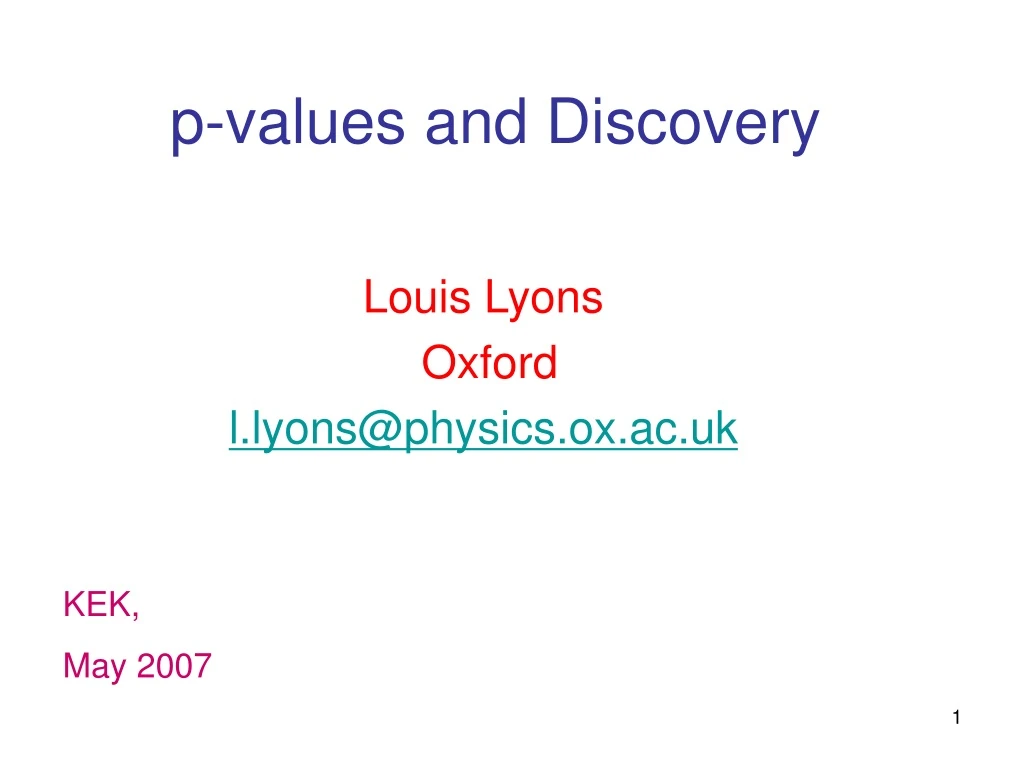 p values and discovery