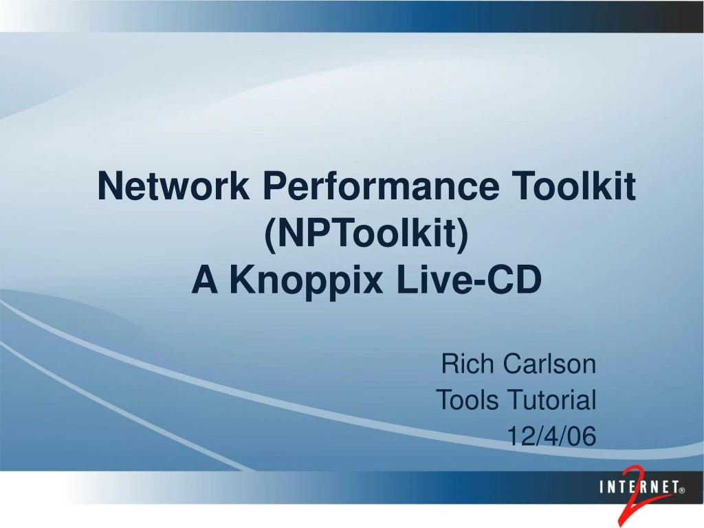 network performance toolkit nptoolkit a knoppix live cd