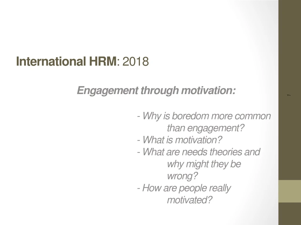international hrm 2018 engagement through