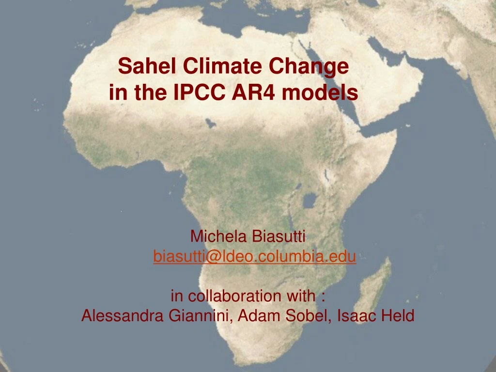 sahel climate change in the ipcc ar4 models