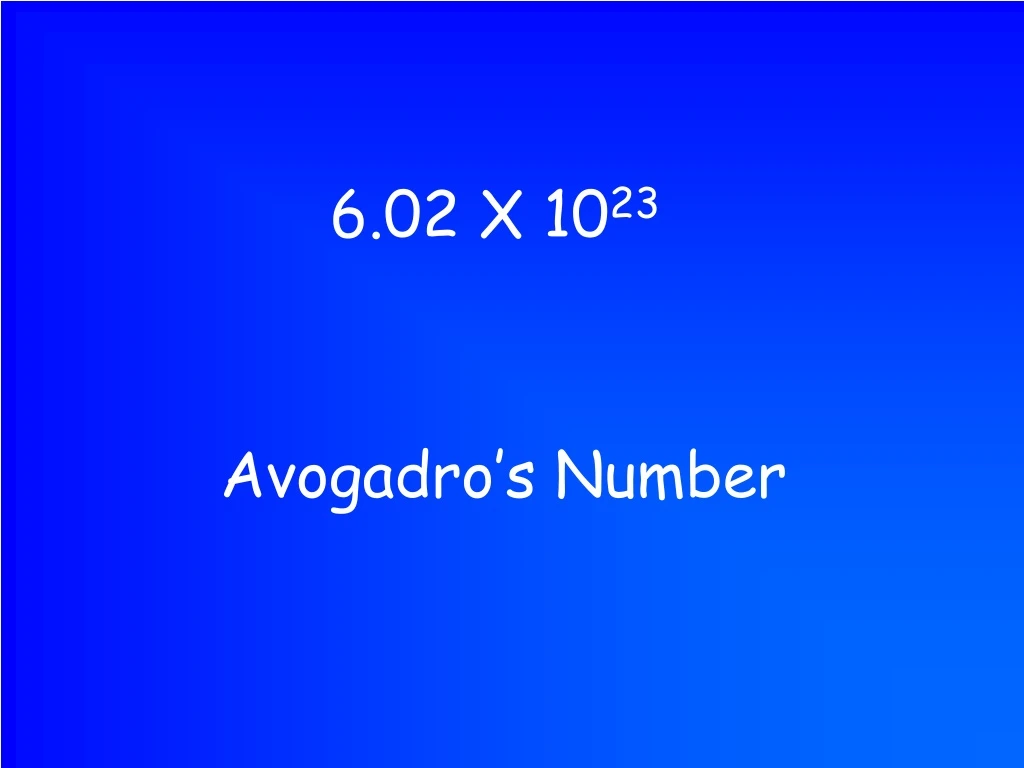avogadro s number