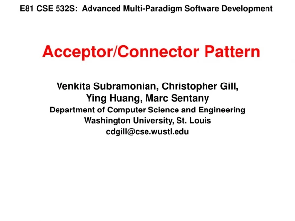 E81 CSE 532S:  Advanced Multi-Paradigm Software Development