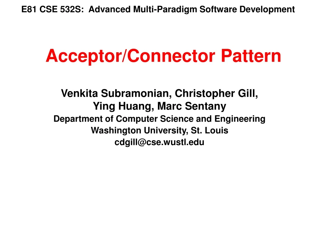 e81 cse 532s advanced multi paradigm software