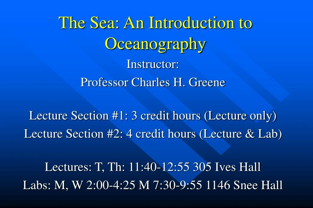 the sea an introduction to oceanography