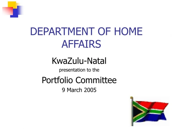 DEPARTMENT OF HOME AFFAIRS