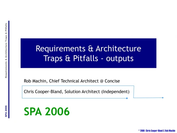 Requirements &amp; Architecture Traps &amp; Pitfalls - outputs