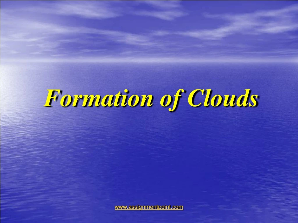 formation of clouds