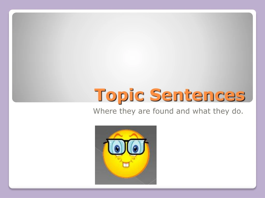 topic sentences