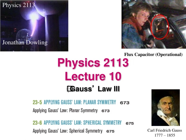 Physics 2113 Lecture 10