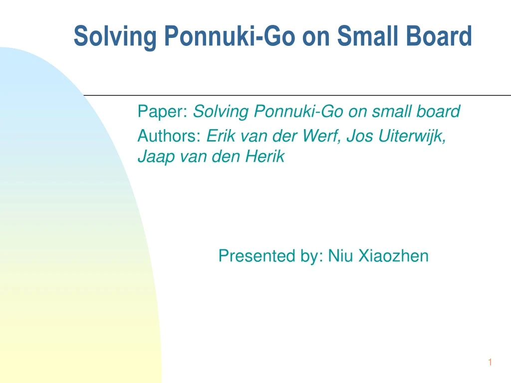 solving ponnuki go on small board