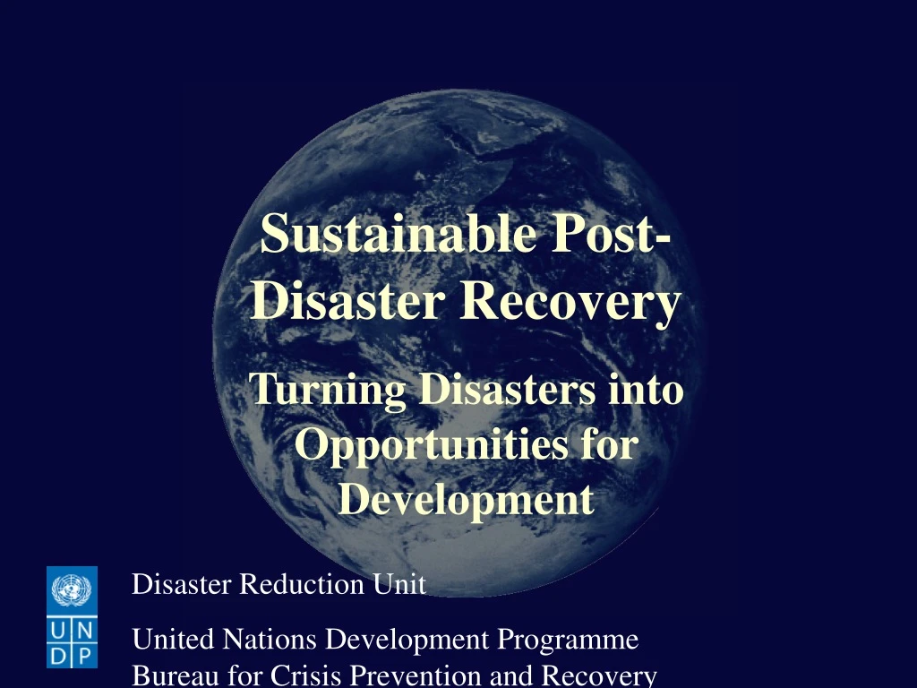 sustainable post disaster recovery turning