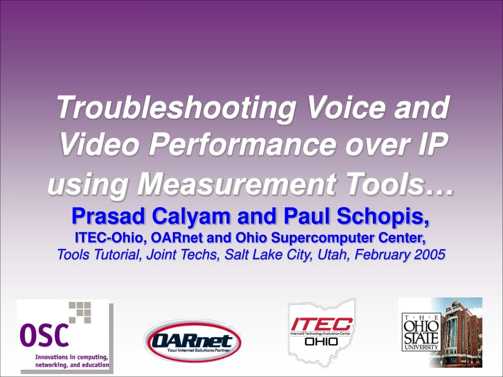 troubleshooting voice and video performance over