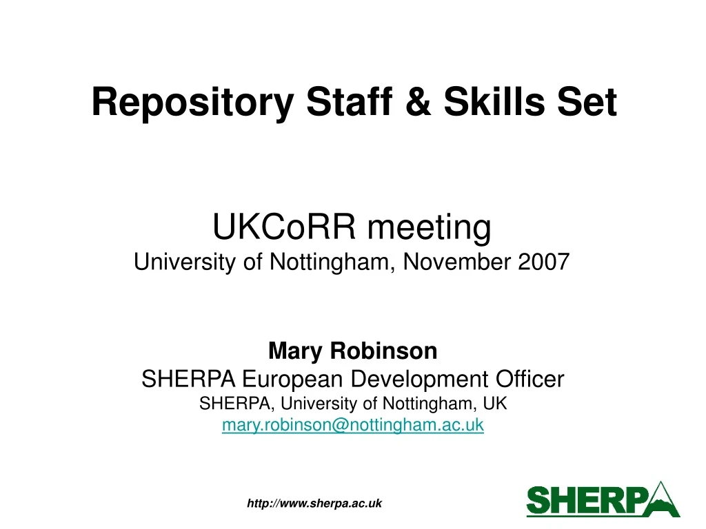 ukcorr meeting university of nottingham november 2007