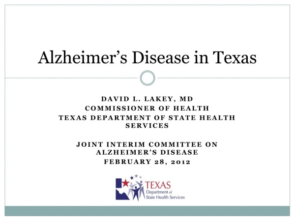 Alzheimer’s Disease in Texas