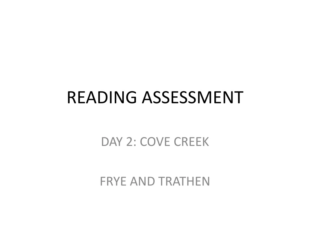 reading assessment