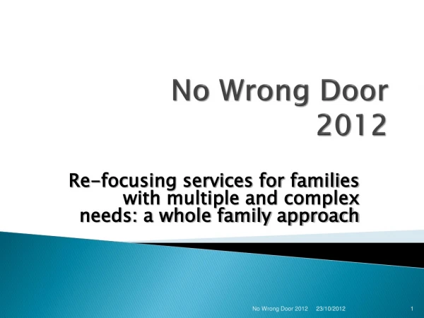 No Wrong Door  2012