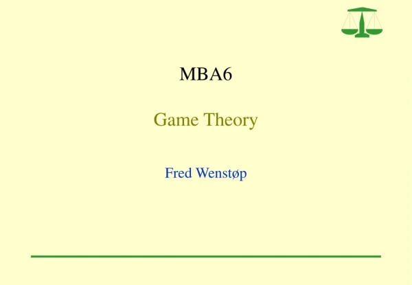 MBA6  Game Theory