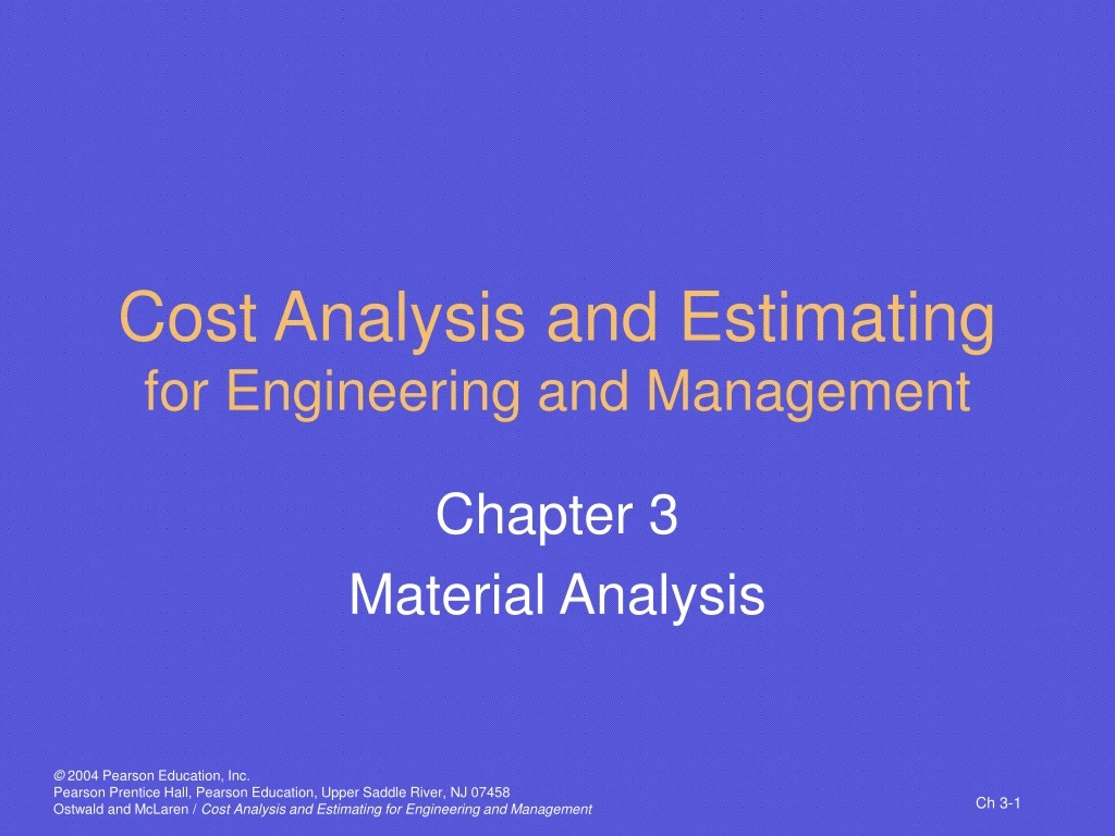 cost analysis and estimating for engineering and management