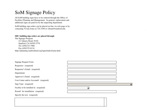 SoM Signage Policy