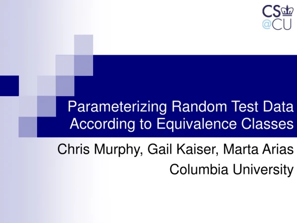 Parameterizing Random Test Data According to Equivalence Classes