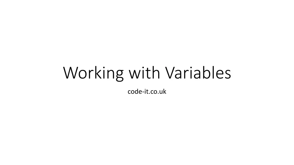 working with variables