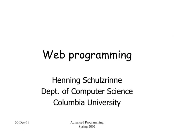 Web programming