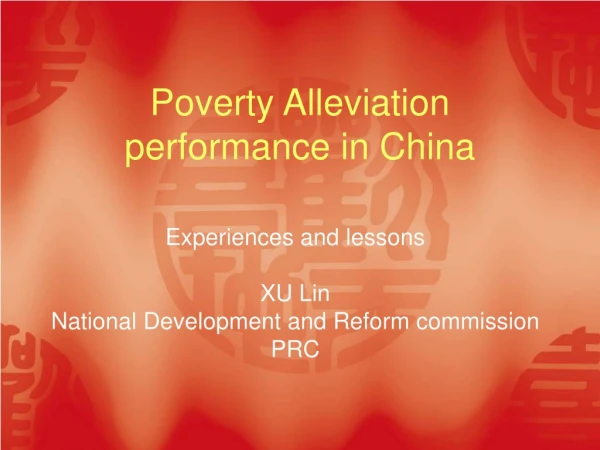 Poverty Alleviation performance in China