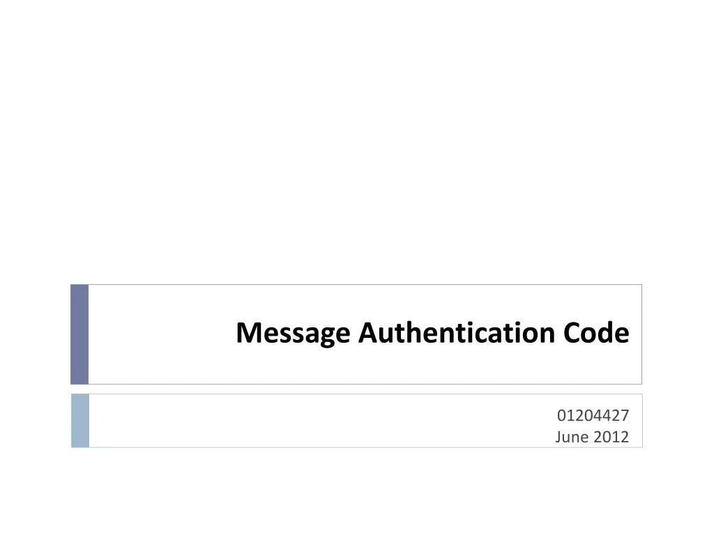 message authentication code