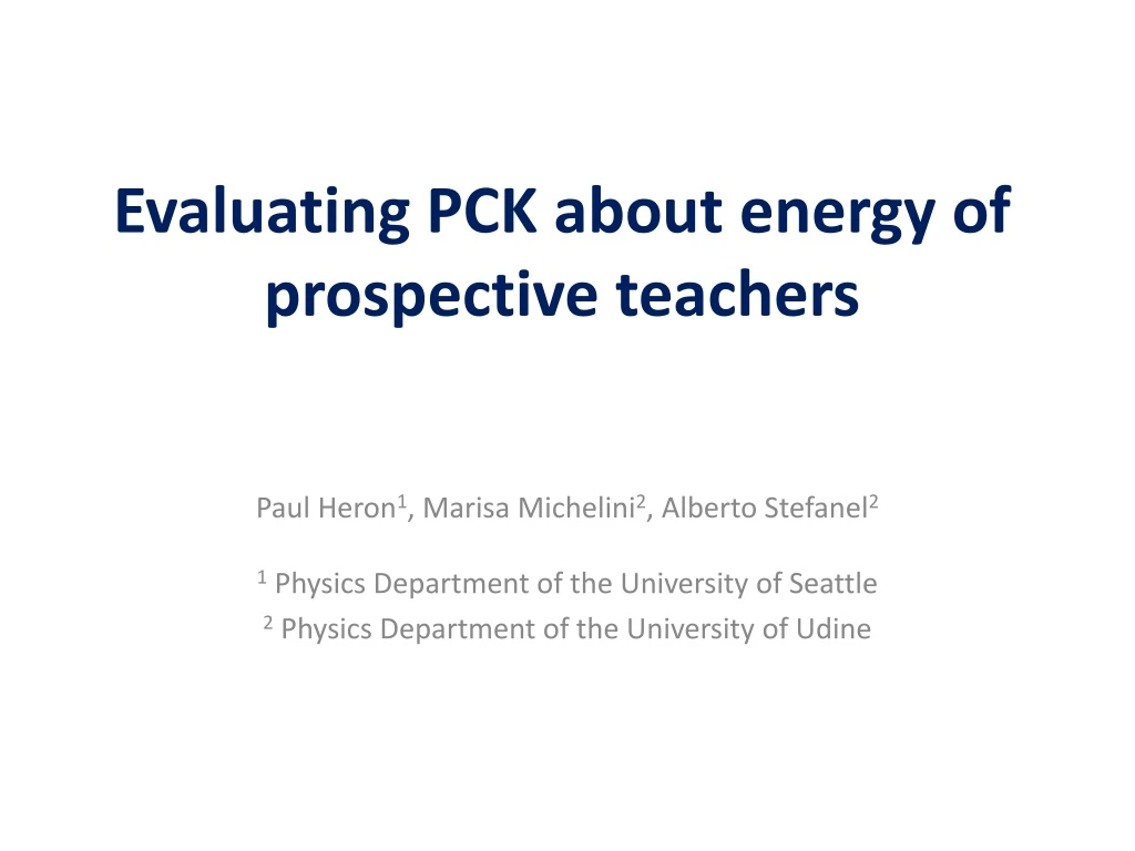 evaluating pck about energy of prospective teachers