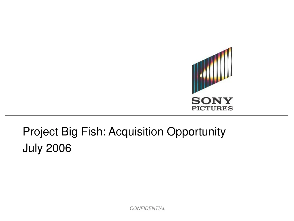 project big fish acquisition opportunity july 2006