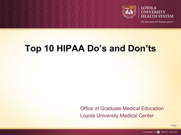 Top 10 HIPAA Do’s and Don’ts