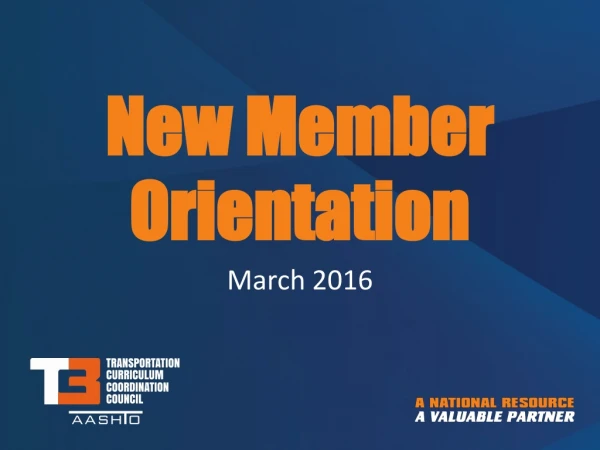 New Member Orientation